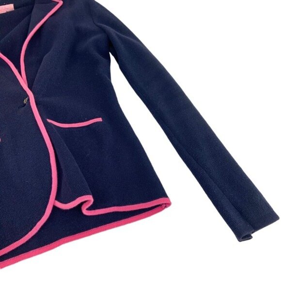 Lilly Pulitzer Blue Melissa Knit Sweater Blazer - Picture 3 of 6